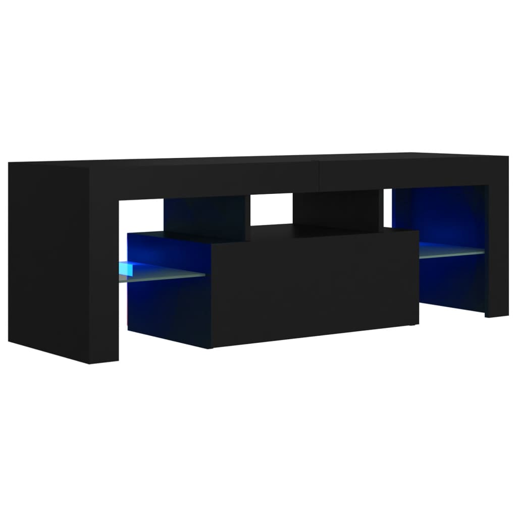 TV-Møbel Svart TV-benk med LED-lys 120x35x40 cm