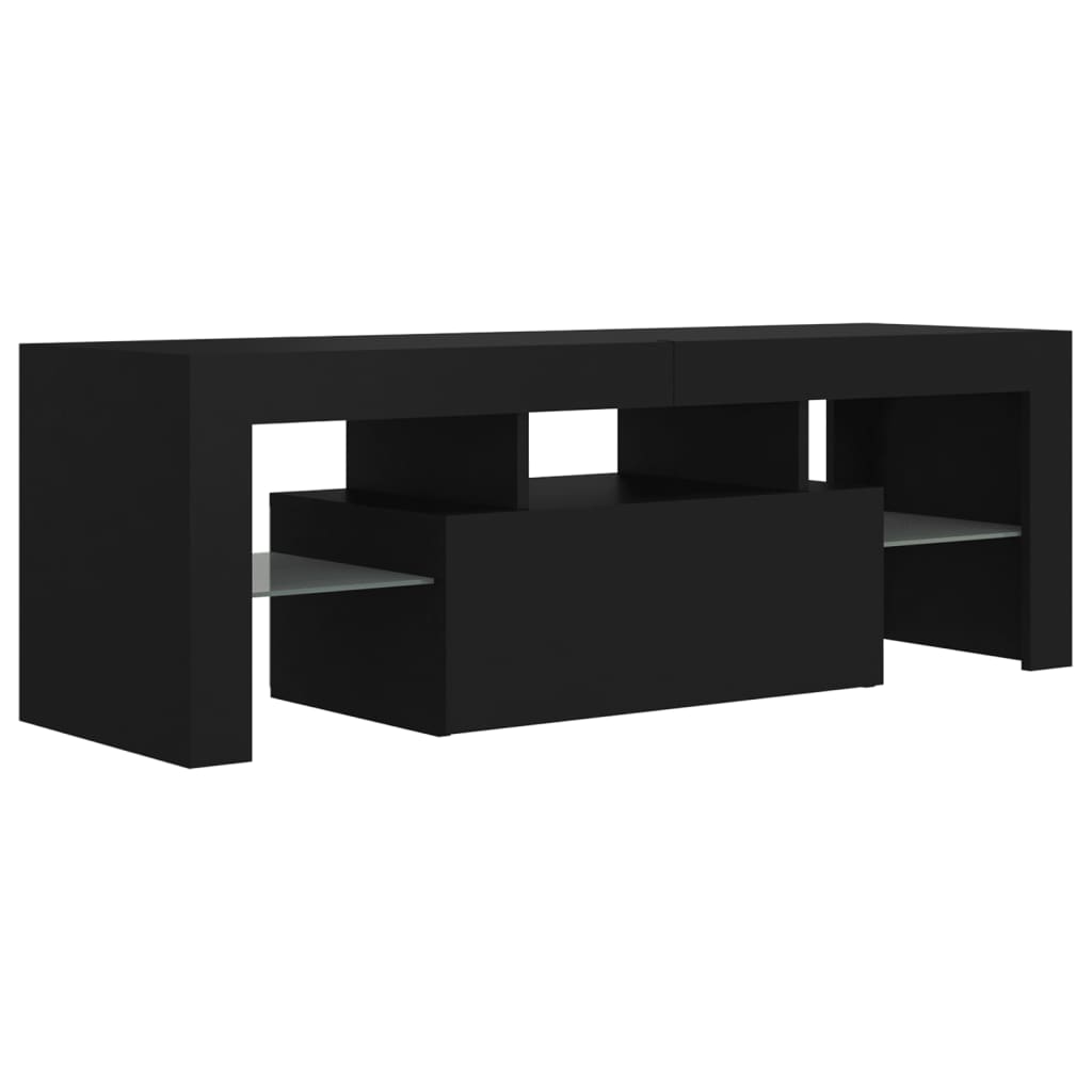 TV-Møbel Svart TV-benk med LED-lys 120x35x40 cm