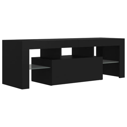TV-Møbel Svart TV-benk med LED-lys 120x35x40 cm