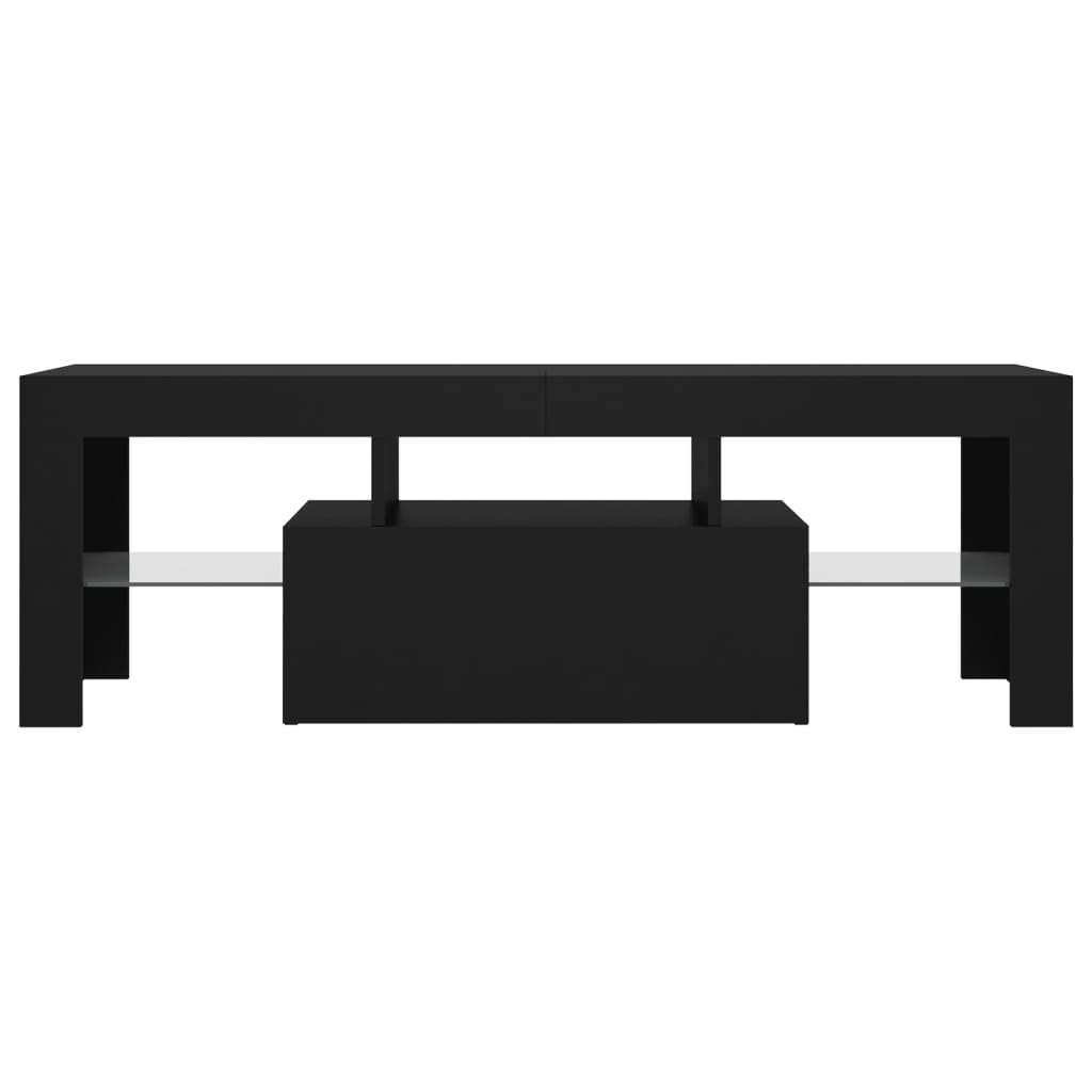 TV-Møbel Svart TV-benk med LED-lys 120x35x40 cm