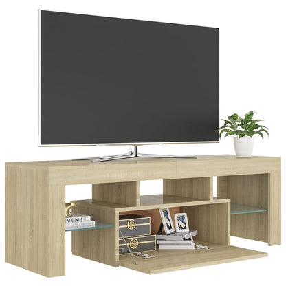 TV-Møbel Sonoma Eik TV-benk med LED-lys 120x35x40 cm