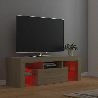 TV-Møbel Sonoma Eik TV-benk med LED-lys 120x35x40 cm