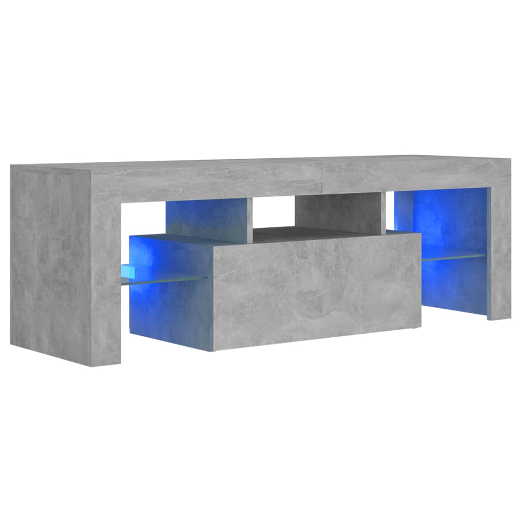 TV-Møbel Betonggrå TV-benk med LED-lys 120x35x40 cm