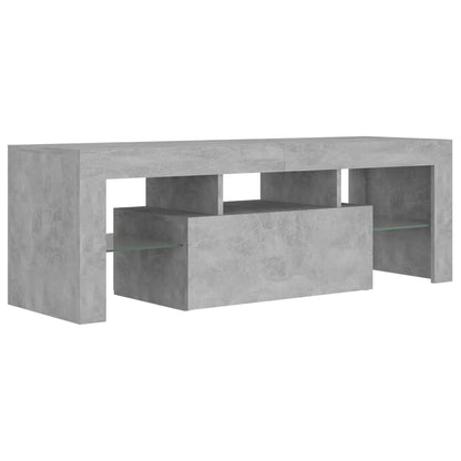 TV-Møbel Betonggrå TV-benk med LED-lys 120x35x40 cm