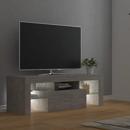TV-Møbel Betonggrå TV-benk med LED-lys 120x35x40 cm
