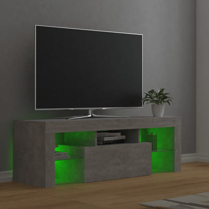 TV-Møbel Betonggrå TV-benk med LED-lys 120x35x40 cm