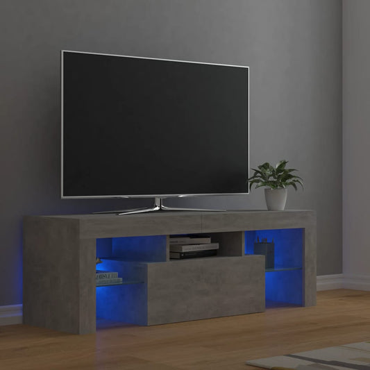 TV-Møbel Betonggrå TV-benk med LED-lys 120x35x40 cm