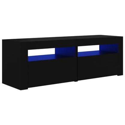 TV-Møbel Svart TV-benk med LED-lys 120x35x40 cm