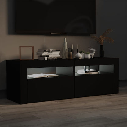 TV-Møbel Svart TV-benk med LED-lys 120x35x40 cm