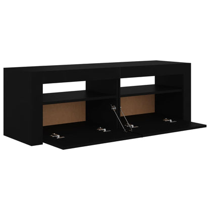 TV-Møbel Svart TV-benk med LED-lys 120x35x40 cm
