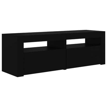 TV-Møbel Svart TV-benk med LED-lys 120x35x40 cm