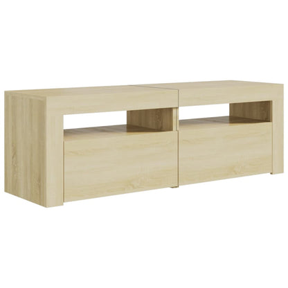 TV-Møbel Sonoma Eik TV-benk med LED-lys 120x35x40 cm