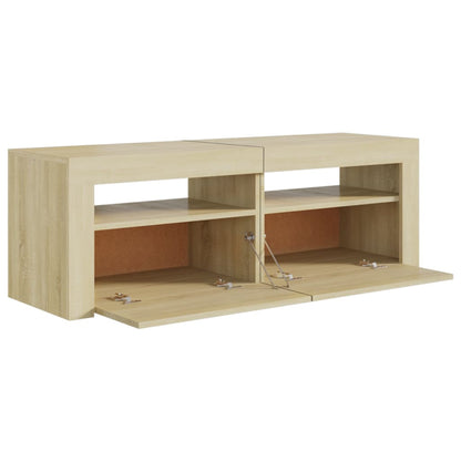 TV-Møbel Sonoma Eik TV-benk med LED-lys 120x35x40 cm