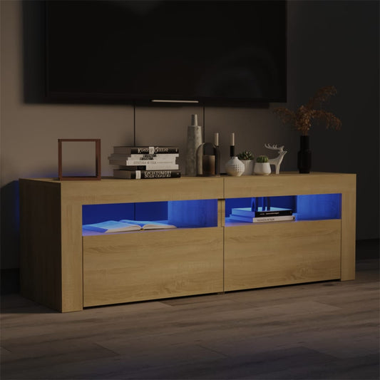 TV-Møbel Sonoma Eik TV-benk med LED-lys 120x35x40 cm