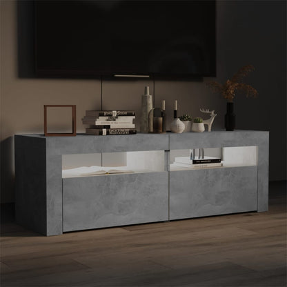 TV-Møbel Betonggrå TV-benk med LED-lys 120x35x40 cm