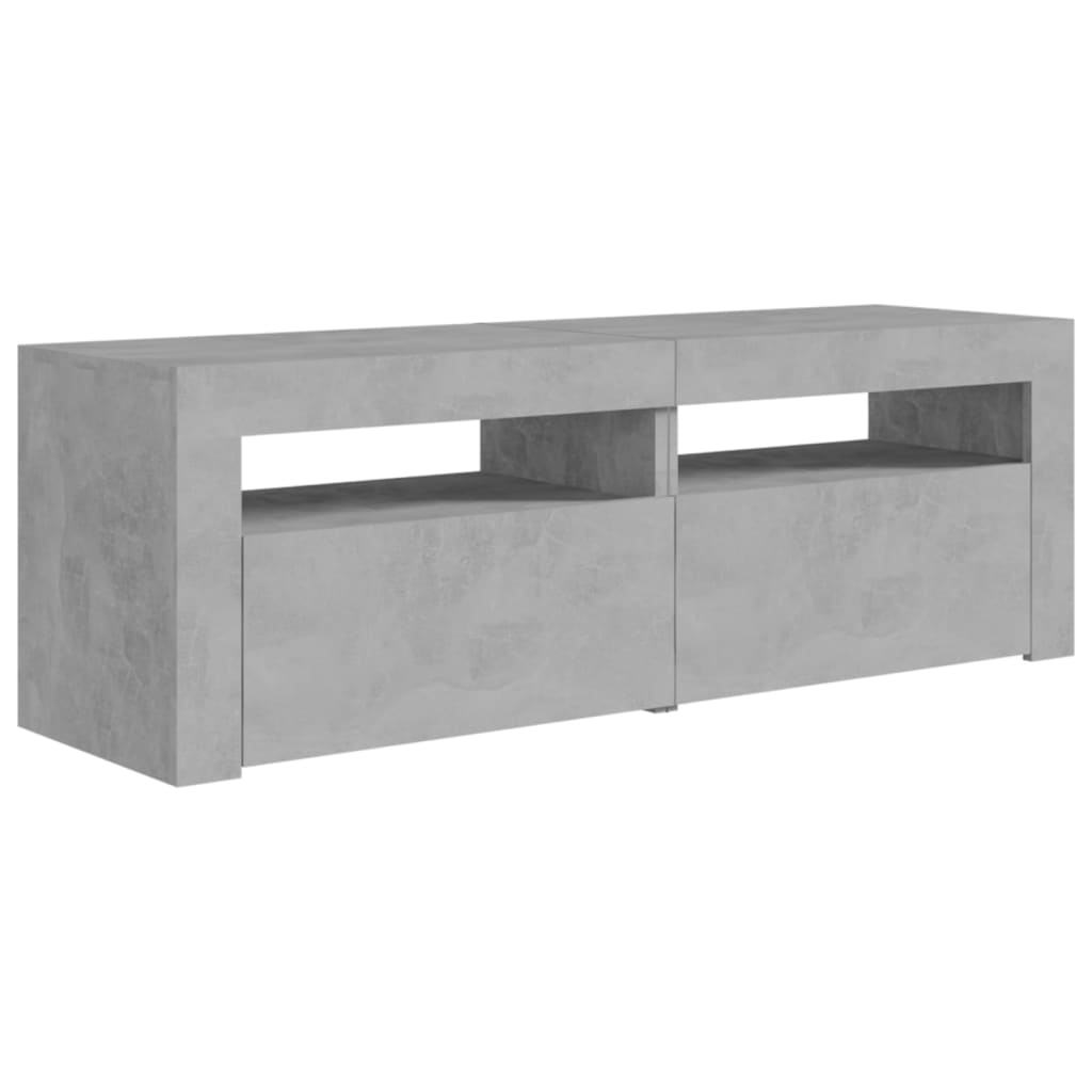 TV-Møbel Betonggrå TV-benk med LED-lys 120x35x40 cm