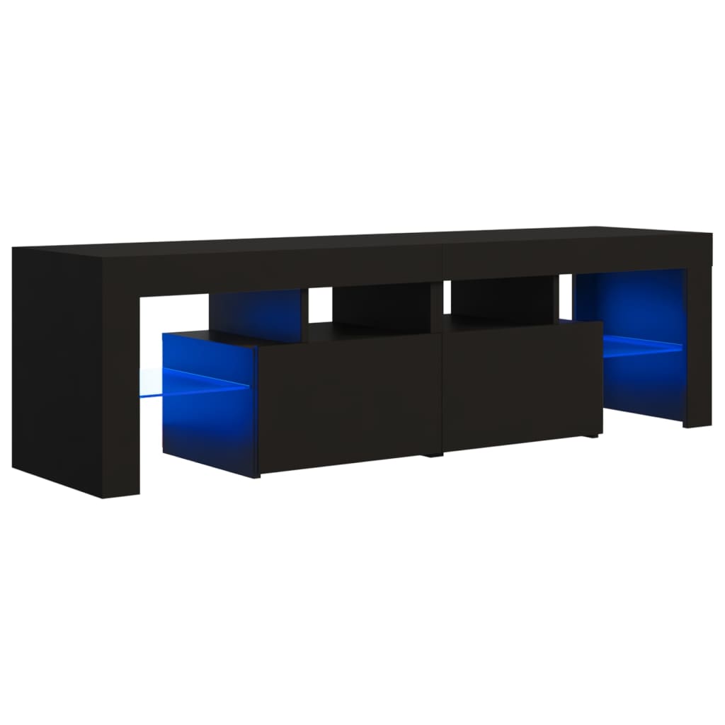 TV-Møbel Svart TV-benk med LED-lys 140x36,5x40 cm