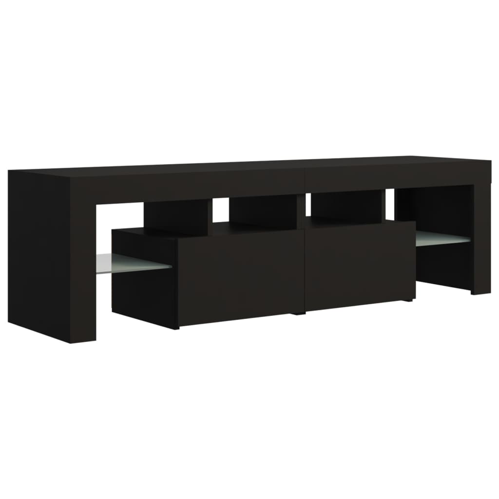 TV-Møbel Svart TV-benk med LED-lys 140x36,5x40 cm