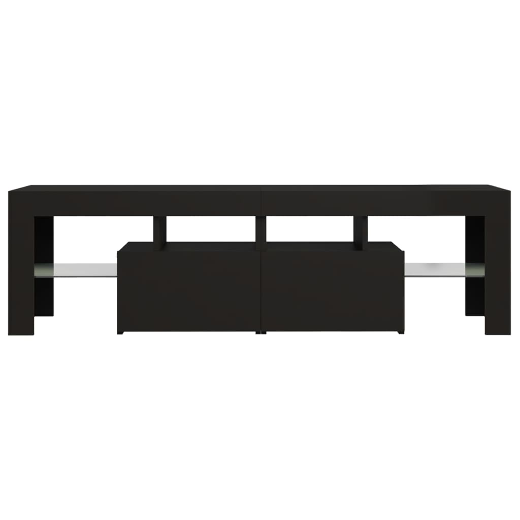TV-Møbel Svart TV-benk med LED-lys 140x36,5x40 cm