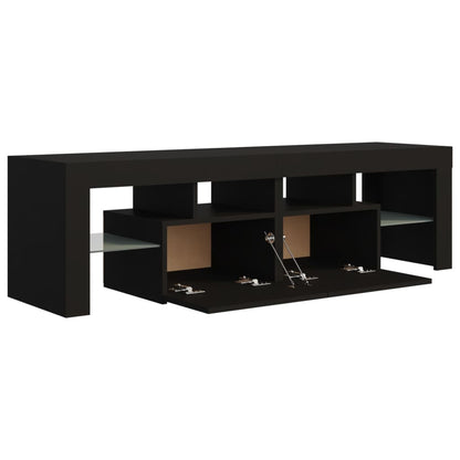 TV-Møbel Svart TV-benk med LED-lys 140x36,5x40 cm