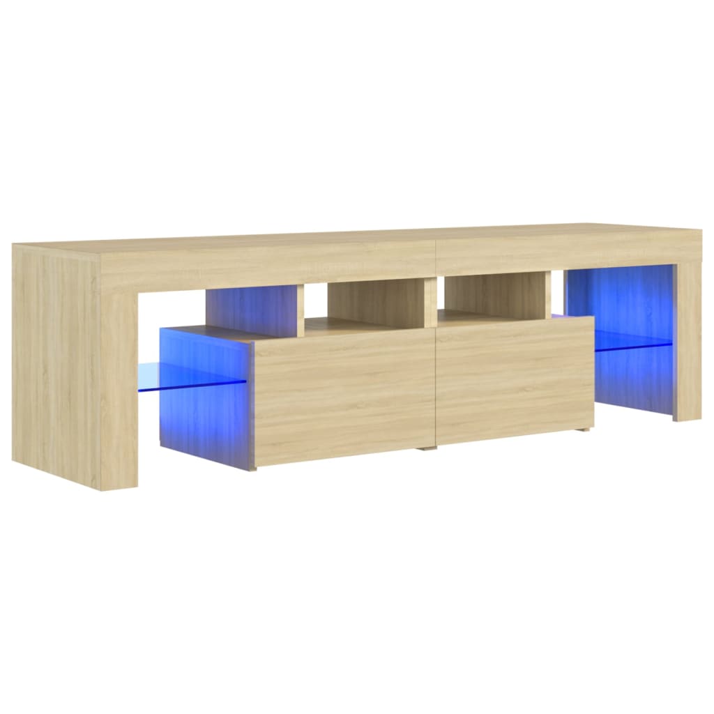 TV-Møbel Sonoma Eik TV-benk med LED-lys 140x36,5x40 cm