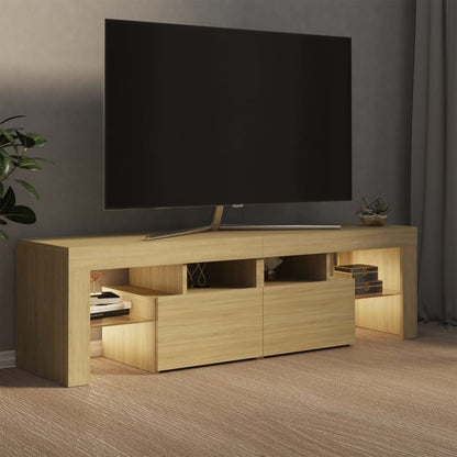TV-Møbel Sonoma Eik TV-benk med LED-lys 140x36,5x40 cm