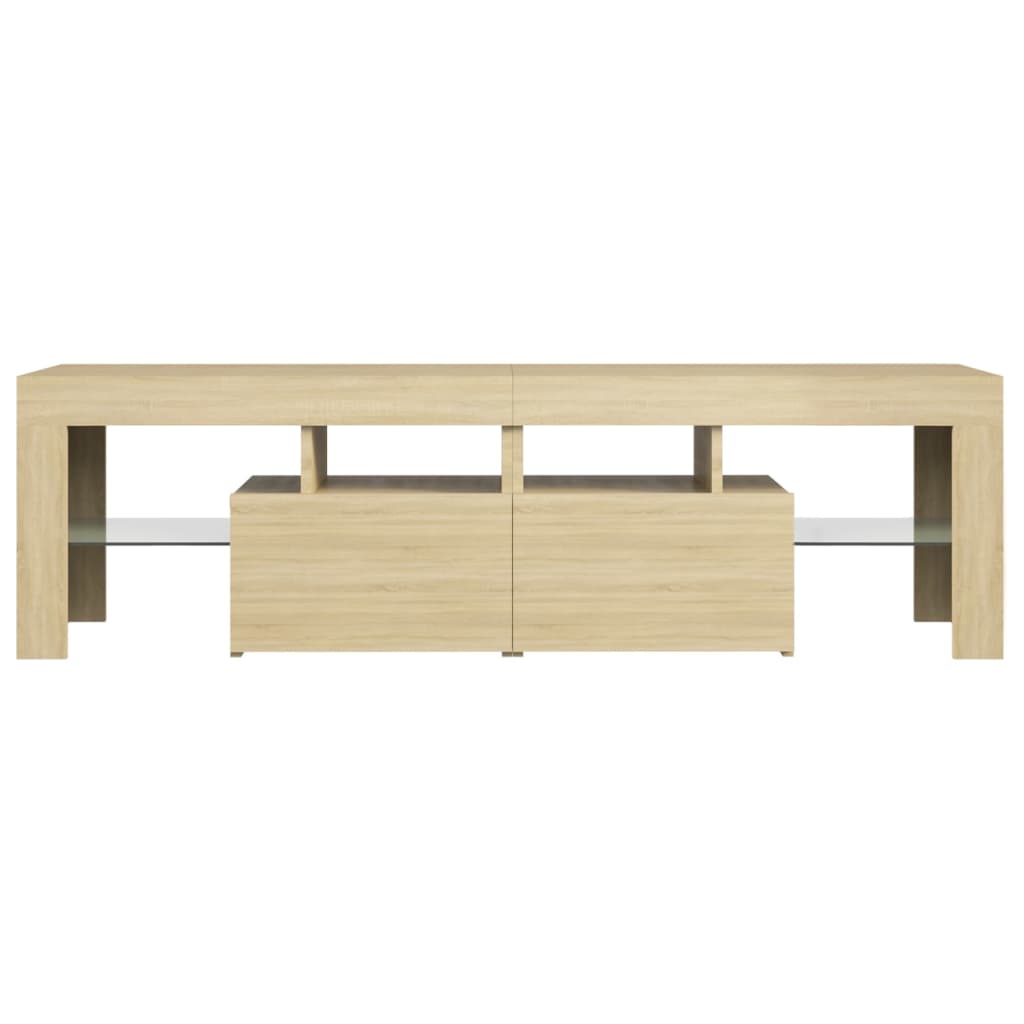 TV-Møbel Sonoma Eik TV-benk med LED-lys 140x36,5x40 cm