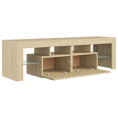 TV-Møbel Sonoma Eik TV-benk med LED-lys 140x36,5x40 cm