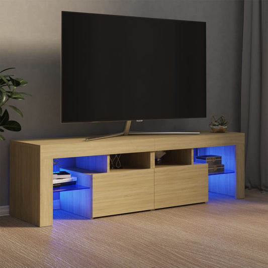 TV-Møbel Sonoma Eik TV-benk med LED-lys 140x36,5x40 cm