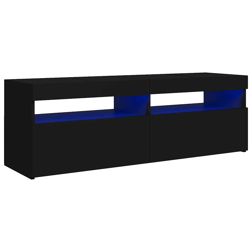 TV-Møbel Svart TV-benk med LED-lys 120x35x40 cm