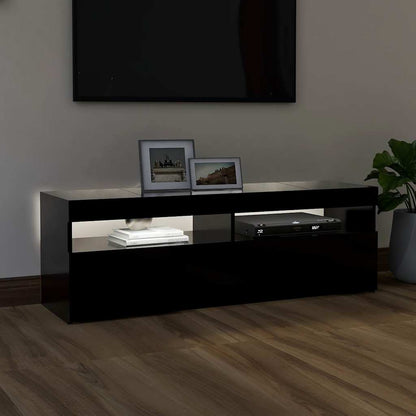 TV-Møbel Svart TV-benk med LED-lys 120x35x40 cm