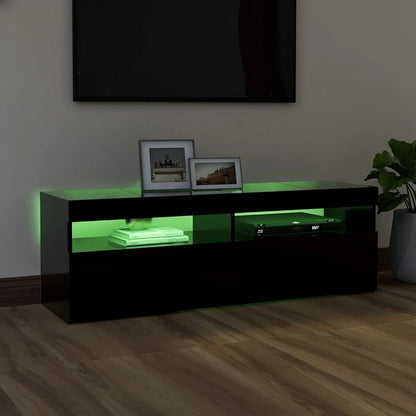 TV-Møbel Svart TV-benk med LED-lys 120x35x40 cm