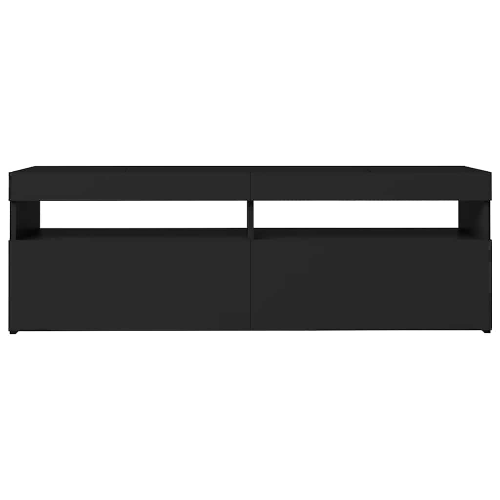 TV-Møbel Svart TV-benk med LED-lys 120x35x40 cm