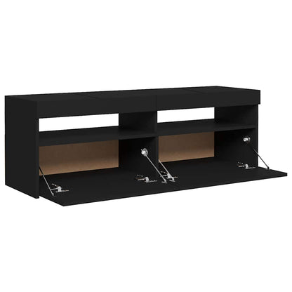 TV-Møbel Svart TV-benk med LED-lys 120x35x40 cm
