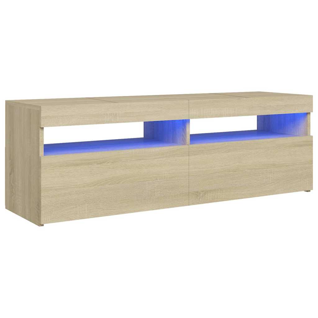 TV-Møbel Sonoma Eik TV-benk med LED-lys 120x35x40 cm