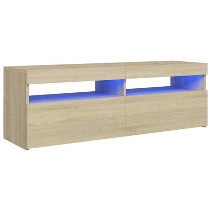 TV-Møbel Sonoma Eik TV-benk med LED-lys 120x35x40 cm
