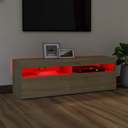 TV-Møbel Sonoma Eik TV-benk med LED-lys 120x35x40 cm