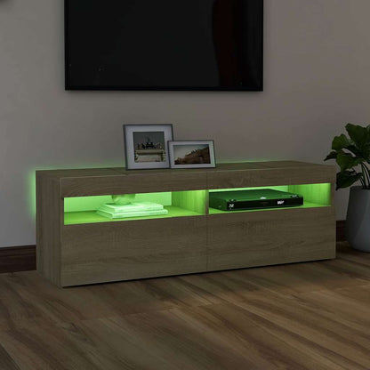 TV-Møbel Sonoma Eik TV-benk med LED-lys 120x35x40 cm