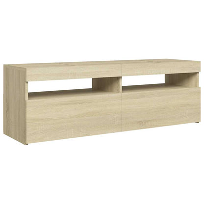 TV-Møbel Sonoma Eik TV-benk med LED-lys 120x35x40 cm