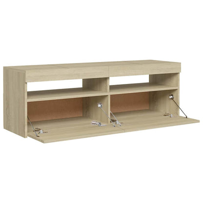 TV-Møbel Sonoma Eik TV-benk med LED-lys 120x35x40 cm