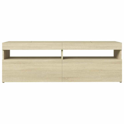 TV-Møbel Sonoma Eik TV-benk med LED-lys 120x35x40 cm