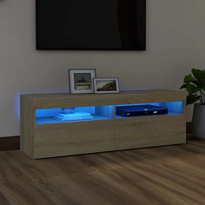 TV-Møbel Sonoma Eik TV-benk med LED-lys 120x35x40 cm