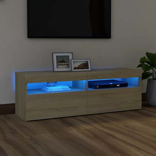 TV-Møbel Sonoma Eik TV-benk med LED-lys 120x35x40 cm