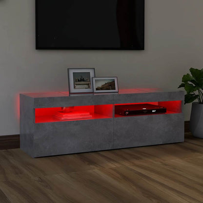 TV-Møbel Betonggrå TV-benk med LED-lys 120x35x40 cm