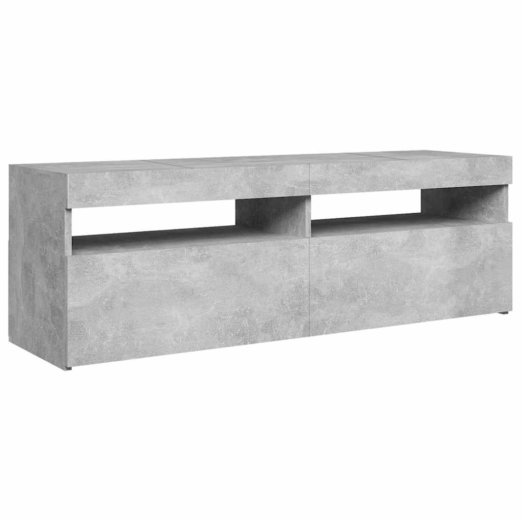 TV-Møbel Betonggrå TV-benk med LED-lys 120x35x40 cm