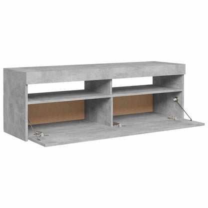 TV-Møbel Betonggrå TV-benk med LED-lys 120x35x40 cm