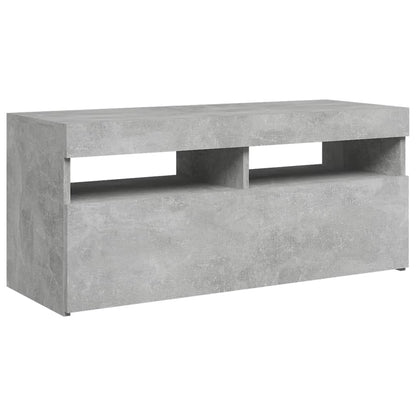 TV-Møbel Betonggrå Tv-benk med LED-lys 90x35x40 cm