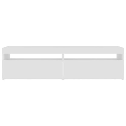 TV-Møbel Høyglans Hvit Tv-benker 2 stk med LED-lys 75x35x40 cm