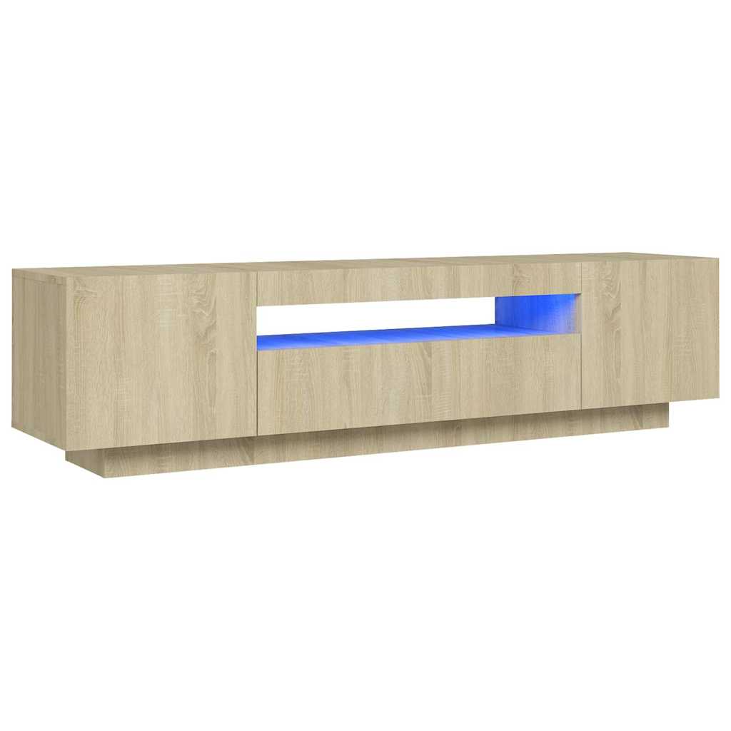 TV-Møbel Sonoma Eik TV-benk med LED-lys 160x35x40 cm