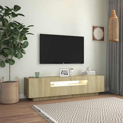 TV-Møbel Sonoma Eik TV-benk med LED-lys 160x35x40 cm